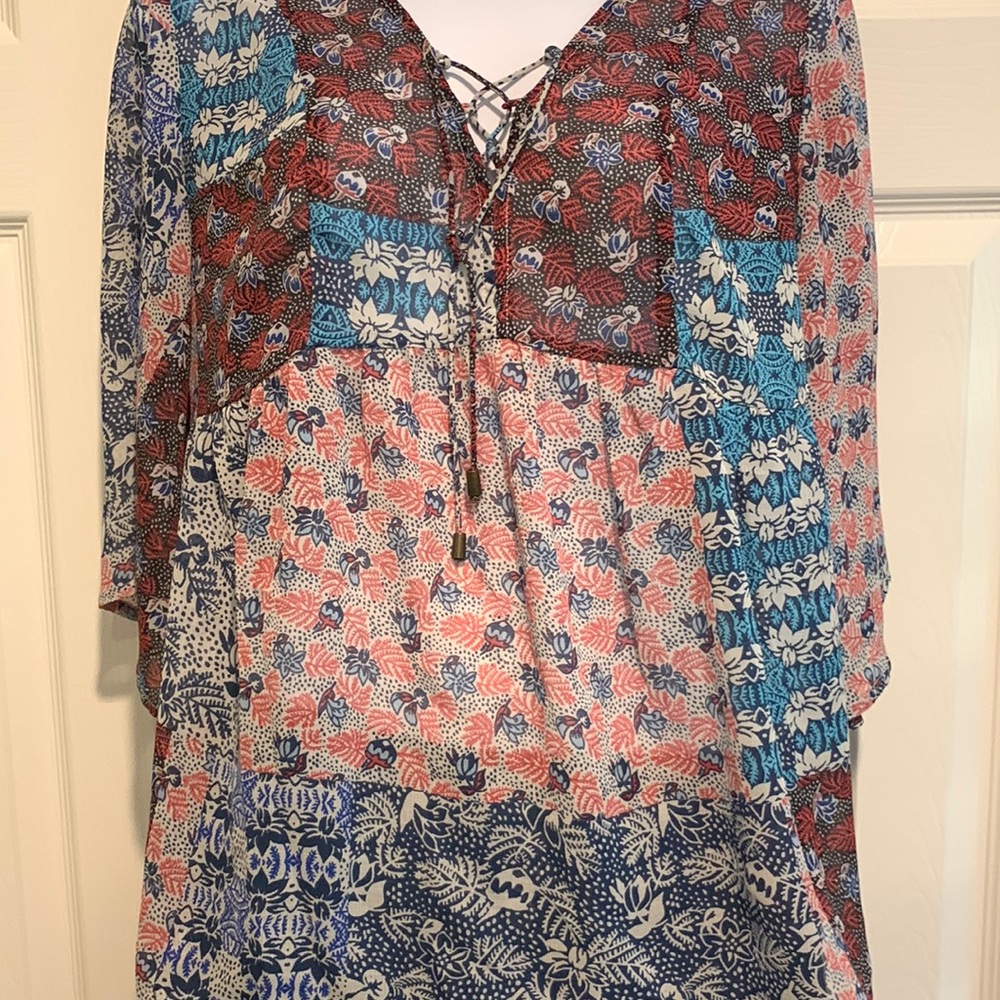 Vintage America Multicolored lace up top